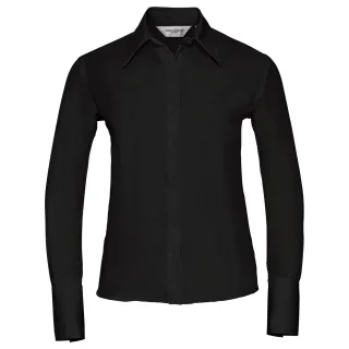 Russell Collection - "Ultimate" Hemd für Damen Langärmlig (Schwarz)