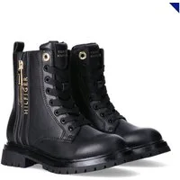 Tommy Hilfiger Schnürboots Schnürstiefelette, Logoschriftzug, weit für kräftige Kinderfüße