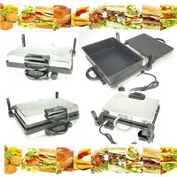 Neudorf Kontaktgrill Granit mit Kasserolle, 2000,00 W, 180° aufklappbar - doppelte Grillfläche, Grillplatte höhenverstellbar
