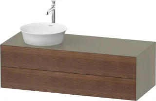 Duravit White Tulip Konsolenwaschtischunterbau wandhängend Amerikanischer Nussbaum & Stein Grau Matt WT4987L77H2