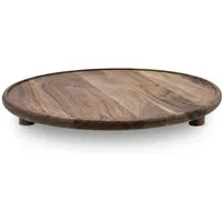 Spetebo Servierplatte Akazienholz groß lebensmittelecht - 37 cm, Akazienholz, (Stück, 1-tlg., 1), mit erhöhtem Rand