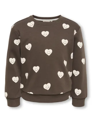 KIDS ONLY - KMGELVA LS REG O-NECK BRU SWT Coffee Bean - Gr. - 92
