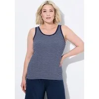 Ulla Popken Longtop BH-Top Streifen Rundhals ärmellos