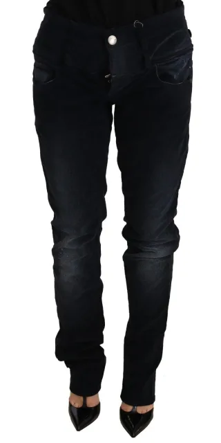 Acht Blue Washed Baumwoll-Denim-Jeans