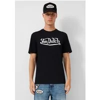 QS Kurzarmshirt T-Shirt Rundhals T-Shirt mit Frontdruck, QS x Von Dutch