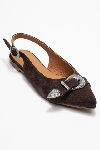 Cordelia Leder Spitz Zehenbereich Schnalle Sandale
