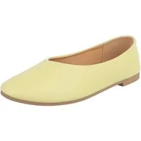 Ital-Design Minimalistische Damen Ballerinas für Alltag und Freizeit Ballerina (91554500) Blockabsatz Klassische Ballerinas in Gelb