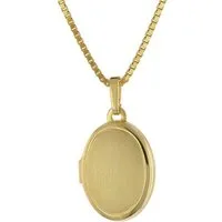 trendor Kette mit Anhänger 75727, Medaillon mit Damen Gold auf Silber 925
