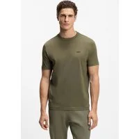 BOSS GREEN Rundhalsshirt Tee Regular Fit Stretch Jersey Cotton, Logo on Chest, Rundhals