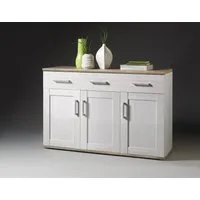 HBZ Sideboard Romance im Landhaustil, Wohnzimmerschrank BxHxT 140x88x45 cm (1 St), Mit 3 Türen, 3 Schubkästen und 3 Einlegeböden