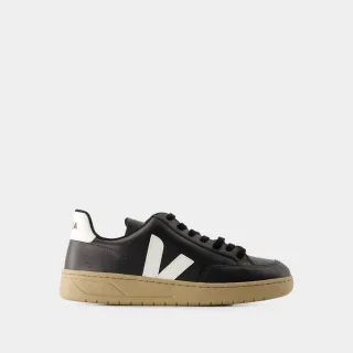 Sneakers V-12 - Veja - Leder - Schwarz/Weiß