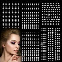 FOUORTUNATE-BEE Nageldesign Zubehör 850 Strasssteine selbstklebend für Gesicht Körper Nägel DIY Deko, Strasssteine Set 850 Stück selbstklebend für Gesicht Nail Art