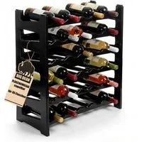 BigDean Flaschenregal Flaschenregal stapelbar für 36 Flaschen Weinregal, Set 6-tlg., Modular, Erweiterbar, Werkzeugfrei, Robust, Standsicher