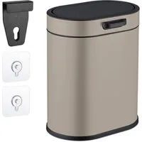 relaxdays Kosmetikeimer Hängender Mülleimer 5 Liter, Beige