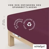 Schlafgut Spannbettlaken PURE Bio-Baumwolle mit Elasthan, 170 g/m², Bettlaken, Spannbetttuch, Jersey, Gummizug: rundum, (1 Stück), PREMIUM Laken für Matratzen bis 30cm Höhe, dehnbar blickdicht, straff