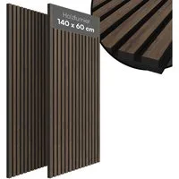 Bellamio Wandpaneel Kilwa, Akustikpaneel Holzoptik, BxL: 60x140 cm, 0,84 qm, (Walnuss, 2-tlg) 3D Lamellenwand schallabsorbierend, in verschiedenen Größen verfügbar