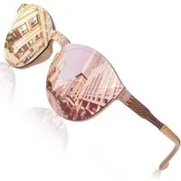 LuxusKollektion Sonnenbrille Sonnenbrille Damen Herren Verspiegelt Groß Rund UV400 Gold Rosa
