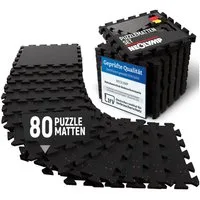 NEOLYMP Bodenmatte Profi-Sportboden SF210 10 Stück (8 Puzzlestücke inkl. Randteile), Premium-Studioqualität, Naturkautschuk, Dichte von 7100g/m³