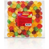 Red Band Süßigkeit, Red Band Fruchtgummi Münzen fruchtig süß 5fach sortiert 500g