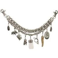 Alpenflüstern Kette mit Anhänger Trachten-Charivari Franz (antik-silber-farben), - Hochwertiger Herren-Trachtenschmuck mit Trophäen-Anhängern für die L