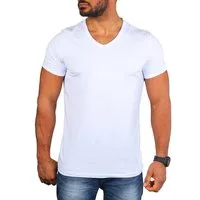 CARISMA T-Shirt Herren Uni Basic tief-breit geschnittener V-Ausschnitt v-neck 4644 V-Ausschnitt unifarben kurzarm slim fit