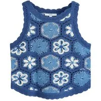 Next Trägertop Geblümtes Tanktop in Häkeloptik (1-tlg)