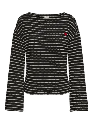 JDY - JDYTHEA L/S BOATNECK TOP JRS Black Iris - Gr. - M