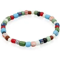 Kuzzoi Bead-Armband-Set Glas Beads Bunt Süßwasserperlen 925 Silber
