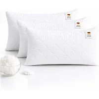 NEXGEN Luxus Microfaserkissen Kopfkissen Schlafkissen Premium Hotelqualität, Made in Germany, Füllung: Premium Füllwatte, Bezug: 40x80 cm, Bauchschläfer, Rückenschläfer, Seitenschläfer, Premium Qualität, Hergestellt in DE