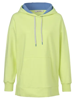 eiszeit - Sweatshirt Kapuze 1/1 Arm lime neon/cornflower - Gr. - 46