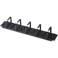 19" Kabelrangierpanel mit Stahlbügeln, Kabelführung schwarz, 2HE, für 19" Schränke