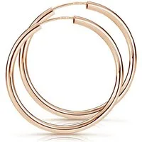 Materia Paar Creolen Damen Rosegold Ohrringe 30mm SO-366, Sterlingsilber, rosevergoldet