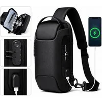 MOPUEA Schultertasche Brusttasche Sling Bag Umhängetasche Herren Wasserdichte Brusttasche (für Reisen Wandern Mehrere Taschen Crossbody Pack, 1-tlg), mit USB-Ladeanschluss Schultertasche Crossover Rucksack Daypacks