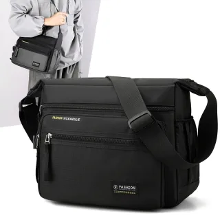 Waterproof Nylon Men Crossbody Bag Large Capacity Multiple Pockets Zipper Shoulder Bag Fashion Casual Outdoor Travel Mes