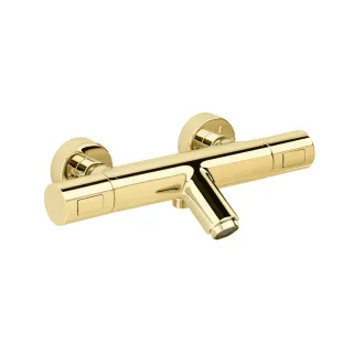 Herzbach LIVING Thermostat-Wannenbatterie Aufputz rund PVD Gold, 30.132170.1.03 30.132170.1.03