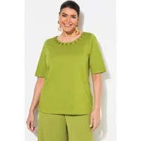 Ulla Popken T-Shirt T-Shirt Flecht-Zierkante Rundhals Halbarm