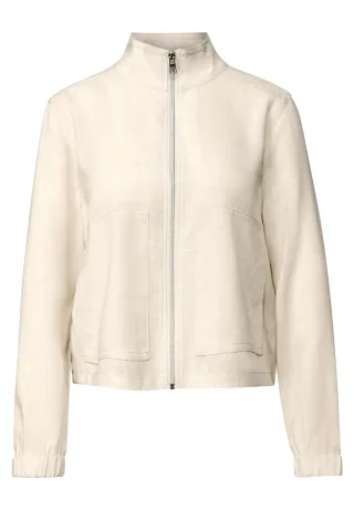 Street One - Melange-Look Jacke silkstone white - Gr. - 42