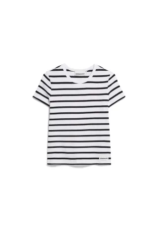 Armedangels - KARDAA STRIPES T-SHIRT white-black - Gr. - M