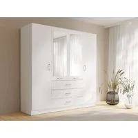 OTTO home Kleiderschrank Wäscheschrank mit 4 Drehtüren, silber Griffen, Maße B/H/T 200/200/58cm