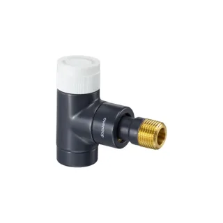 Oventrop Baureihe E Thermostatventil 1163032 Eck, stufenlose Voreinstellung, DN 15, Messing, anthrazit
