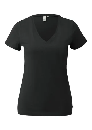 Q/S designed by - Baumwollshirt schwarz - Gr. - XS