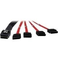 Kabel SFF 8087 > 4x SATA schwarz/rot, 1 Meter (teilummantelt)