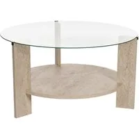 Skye Decor Couchtisch Clara (1 Tisch), Runder Kaffeetisch mit Ablagefläche