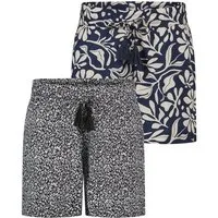 DENIMFY Sweatshorts Damen Shorts DFLia 2er Pack Regular Fit (Vorteilspack) kurze Stoffhose mit Kordelzug aus 100% Viskose