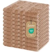 Lavea Seiftuch 10er Gästehandtücher Set 30x30 cm Elena Frottee, kleine Waschlappen, 100% Baumwolle (10er Set), 500 g/m² Frottier, weich & saugstark, pflegeleicht