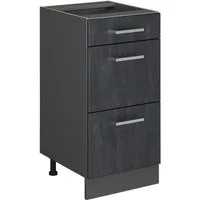 Vicco Unterschrank R-Line, Schwarz Beton/Anthrazit, 40 cm ohne Arbeitsplatte (1-St)