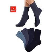 H.I.S Socken für Kinder Damen Unisex aus Baumwolle atmungsaktiv Mittelhocher Schaft (Packung, 4-Paar) in unterschiedlichen Farbzusammenstellungen