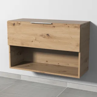 Sanipa 4balance Anbauschrank mit 1 Auszug und 1 offenem Fach, Eiche Natural-Touch, DG11185 DG11185