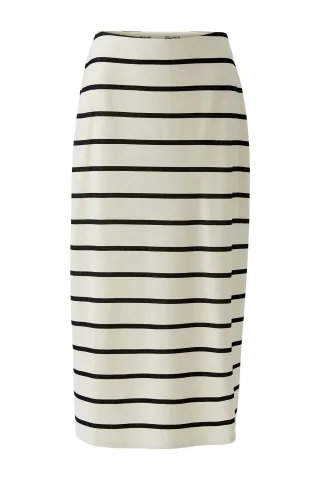 Miss Lagotte - Rock mit Streifen beige/schwarz - Gr. - 38