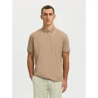 Selected Poloshirt SLHFAVE ZIP SS POLO NOOS Baumwollmischung, regular fit